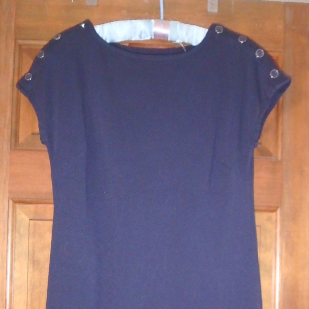 Talbots navy blue shift dress